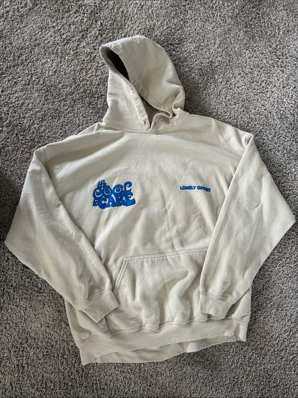 LONELY GHOST Cream Hoodie